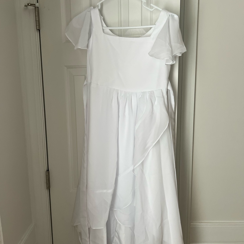 White Chiffon Overlay Dress